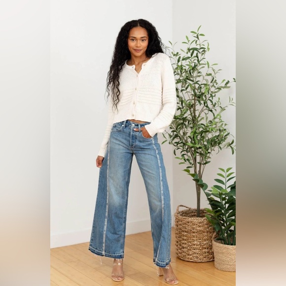 Free People Denim - FREE PEOPLE x We The Free On The Edge Selvedge Wide-Leg Jeans size 27